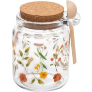 Pote 250ml Redondo com Tampa E Colher Encanto Vidro 